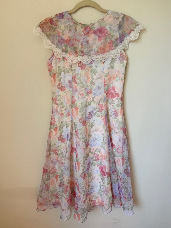 Jessica McClintock Dresses & Skirts - Jessica McClintock Girls Romantic Pastel Floral Dress with Cape-Style Yoke